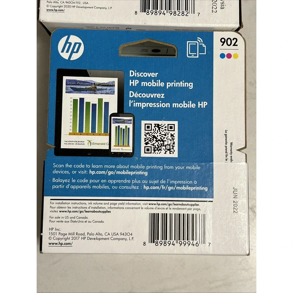 HP 902XL Black 902 Color Combo T0A39AN T6M14AN & T0A38AN - Exp. 2022